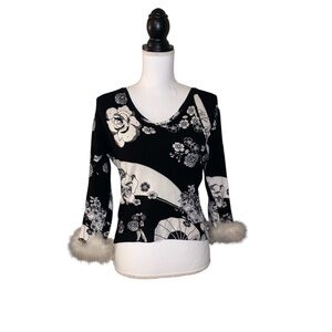 Elizabeth New York Whimsigoth Vintage Sweater  Womens Petite Medium NY
